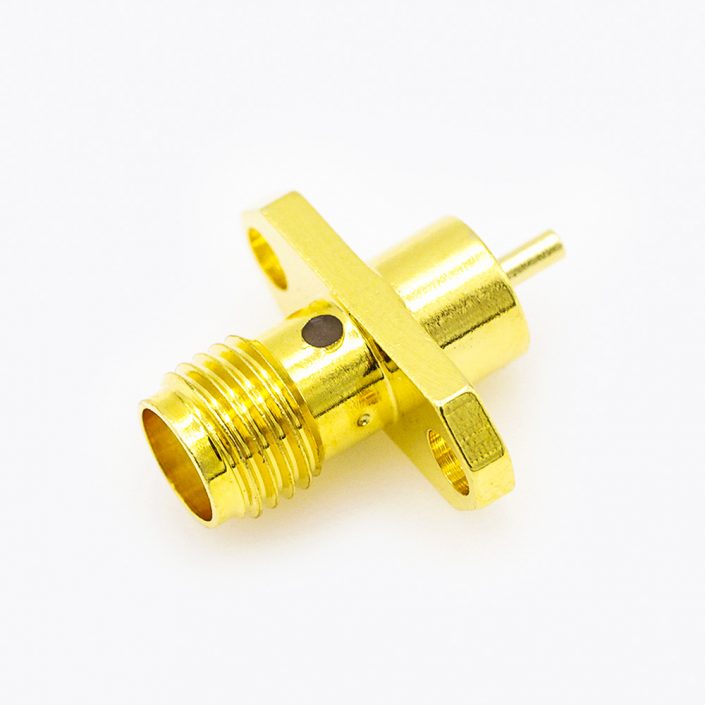 92(7) SMA連接器母頭直式PCB安裝焊板2孔法蘭