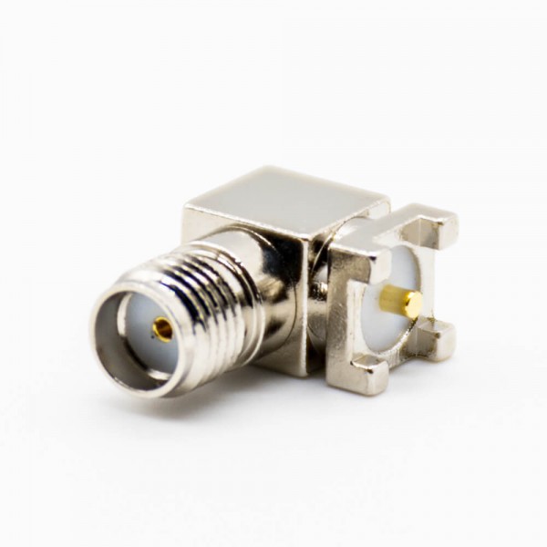 SMA母頭彎式PCB板安裝貼板螺紋連接連接器