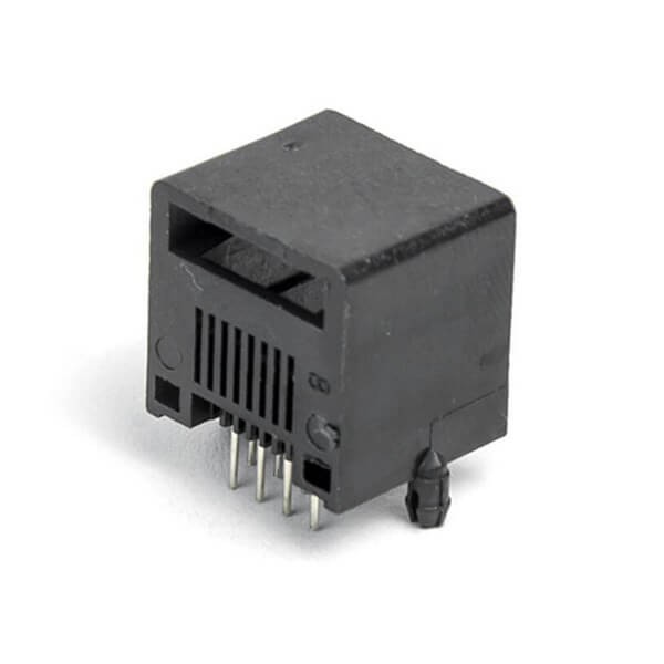 2XEB-500-7107_2 插件網絡接口RJ45PCB-8P8C無邊90度黑色通信接插件國標耐高溫網絡接口母座X2