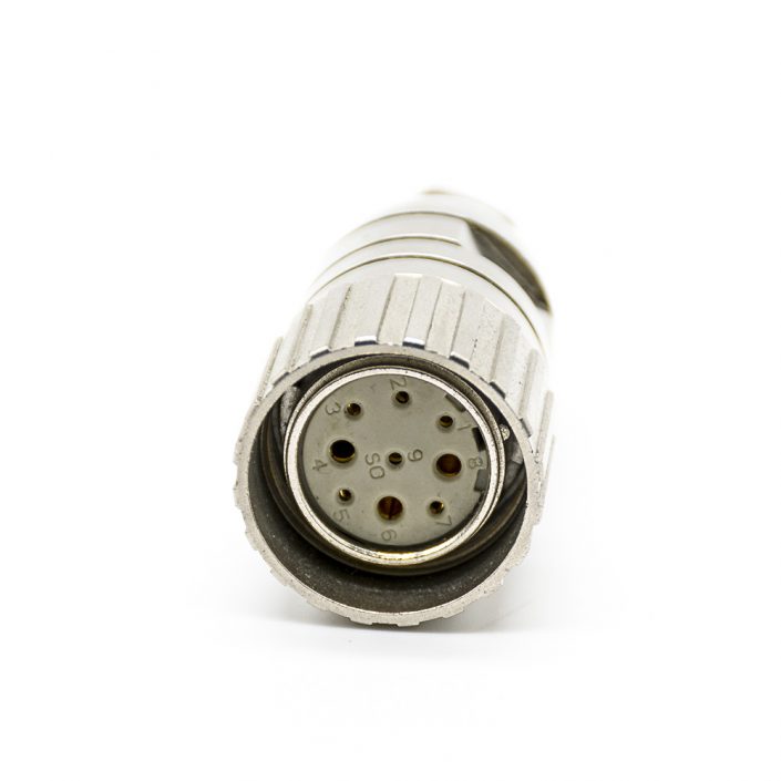 8 (3) M23插頭9芯公頭直式焊線連接器