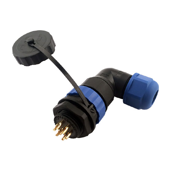 9 90度航空插頭插座 防水連接器SP21-12芯彎頭