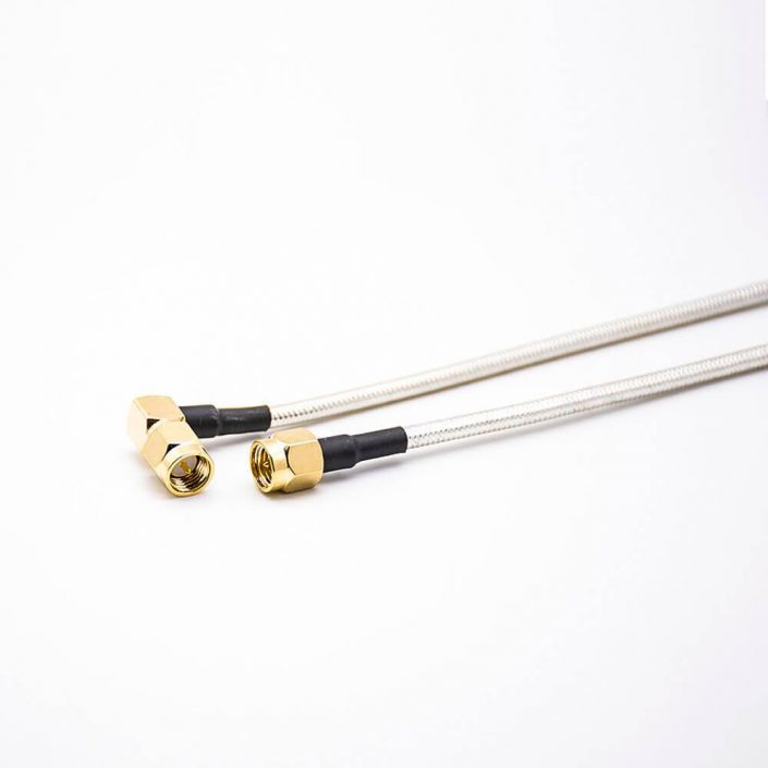 EB-101-0637 SMA線焊接同軸線RG405公頭直式轉彎式射頻線材