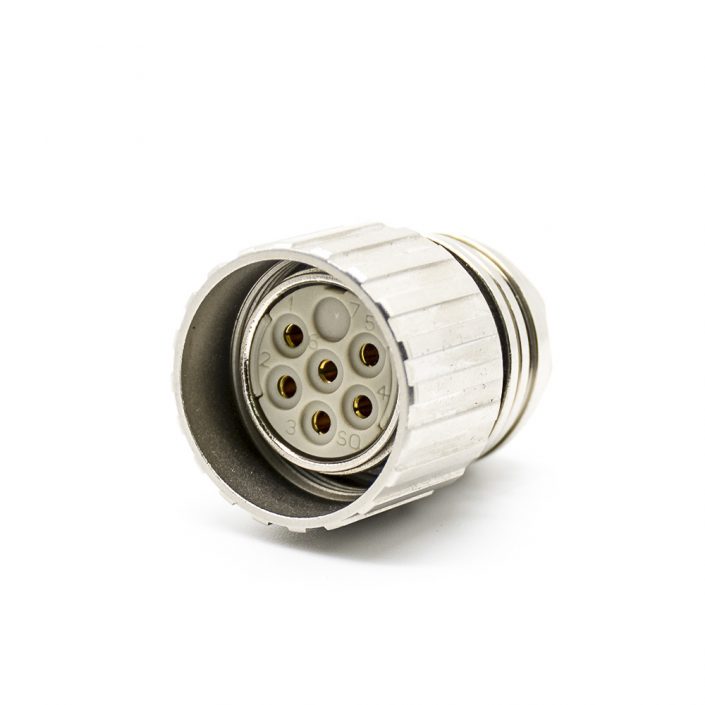 EB-400-4085 M23 6芯孔母插頭直式焊線帶屏蔽