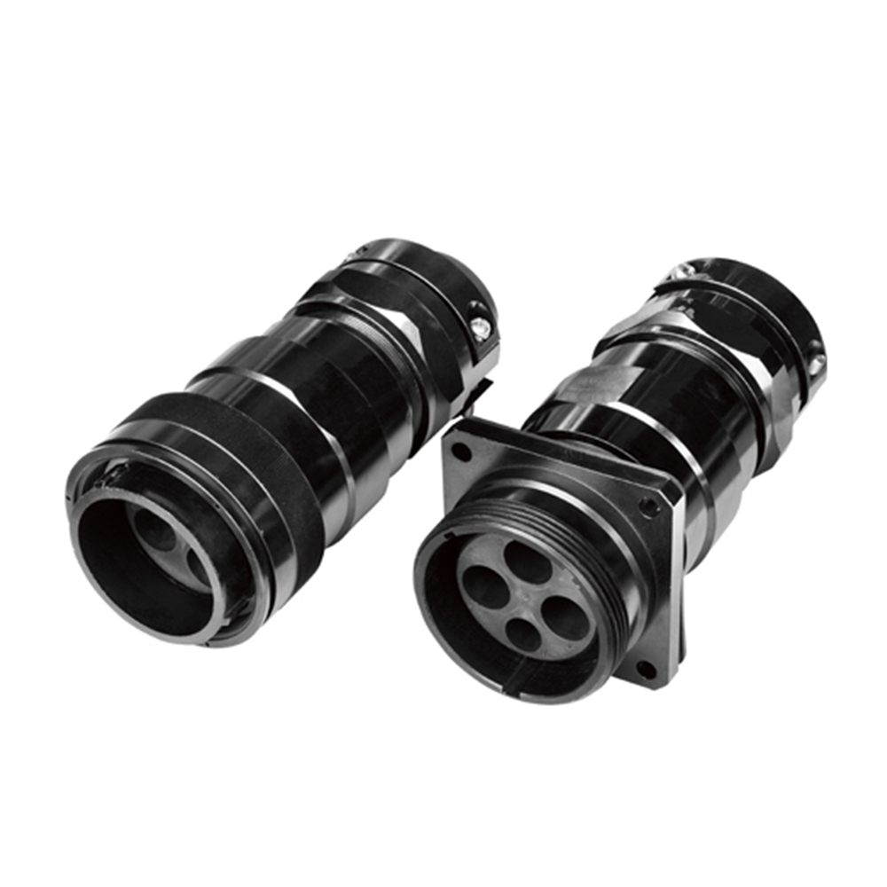 EB-418-1025 鐵路機車用電連接器350A螺紋連接IP67壓接式公母對接YGC4芯直式牽引連接器