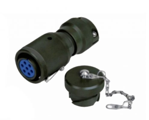 母插頭JL連接器直式接線壓接90殼體7芯卡口連接牽引連接器