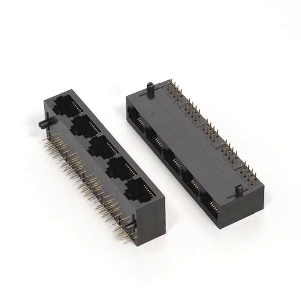 EB-500-7093_1 RJ45插座引腳1X5以太網塑料不帶燈非屏蔽母頭連接器