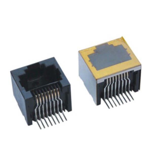 EB-500-7097_1 貼片RJ45連接器180度帶屏蔽不帶燈母座