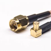 sma-extention-cable-male-straight-to-mcx-male-right-angled-male-rf-coaxial-cable-with-rg-316 SMA公頭直式轉MCX彎式公頭組裝線材接RG316