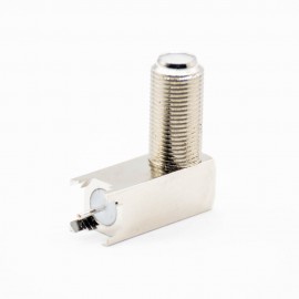 2 外螺紋F頭連接器母頭彎式PCB板安裝插孔加高型螺紋連接