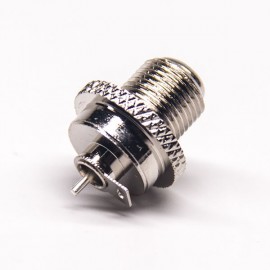 外螺紋f頭連接器直式母頭帶小鐵片焊線式