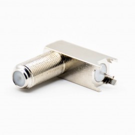 3 外螺紋F頭連接器母頭彎式PCB板安裝插孔加高型螺紋連接