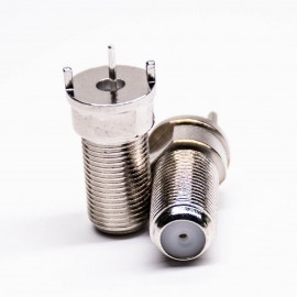 4 英制F母頭直式三腳接PCB板連接器