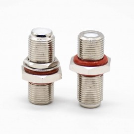 F頭轉(zhuǎn)接頭,母轉(zhuǎn)母,同軸連接器,直式,鍍鎳,防水