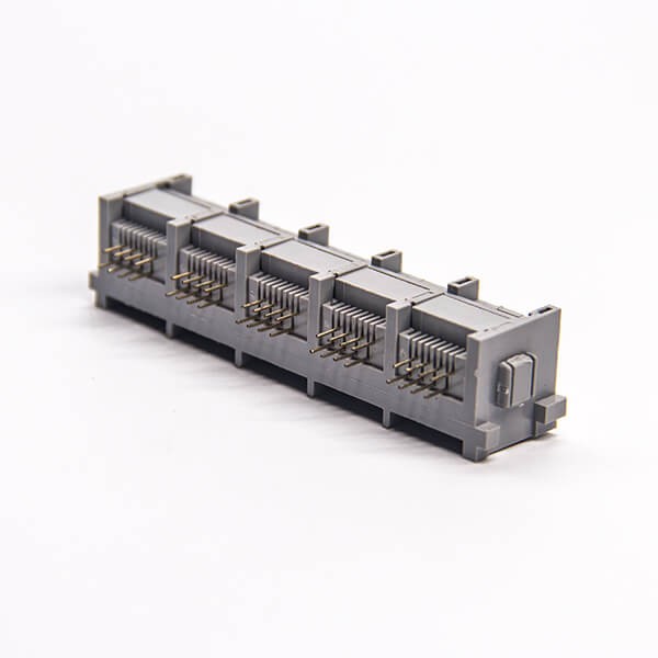 EB-500-7123_3 rj45模塊連接器彎式1x5母座8p8c插板接PCB板不帶屏蔽