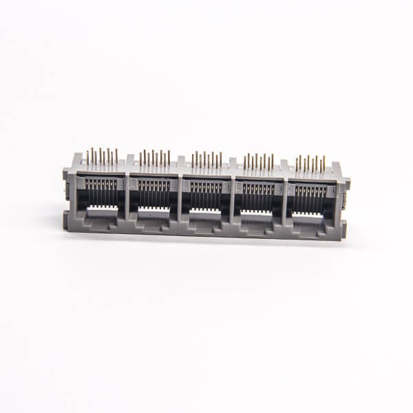 EB-500-7123_4 rj45模塊連接器彎式1x5母座8p8c插板接PCB板不帶屏蔽