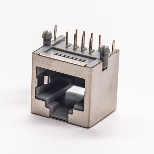 EB-500-7124_1 rj45連接器8p8c彎式插PCB板帶屏蔽不帶燈