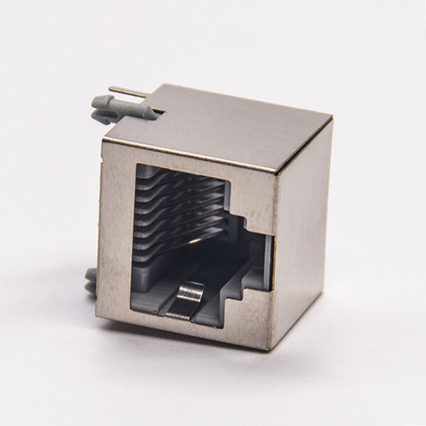 EB-500-7124_4 rj45連接器8p8c彎式插PCB板帶屏蔽不帶燈