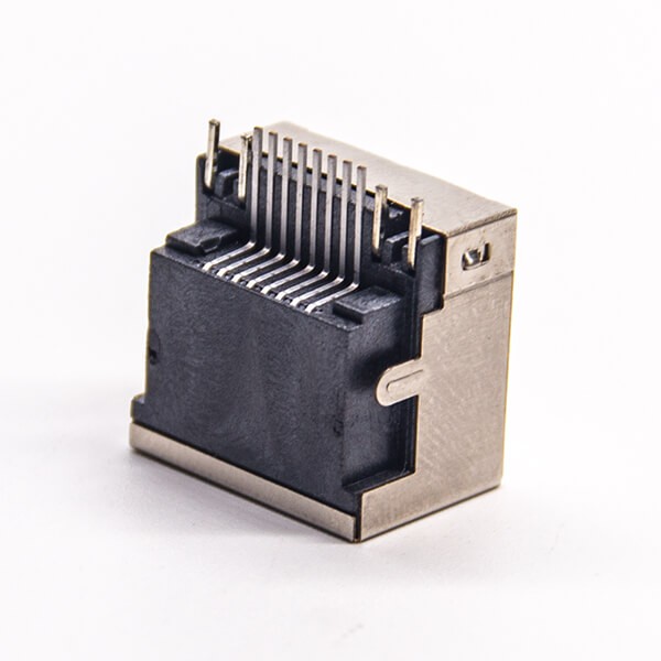 EB-500-7128_3 貼片rj45沉板接PCB板屏蔽插座帶燈彎頭