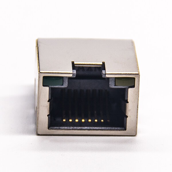 EB-500-7130_4 rj45沉板彎式插座帶屏蔽插板式接PCB板帶燈