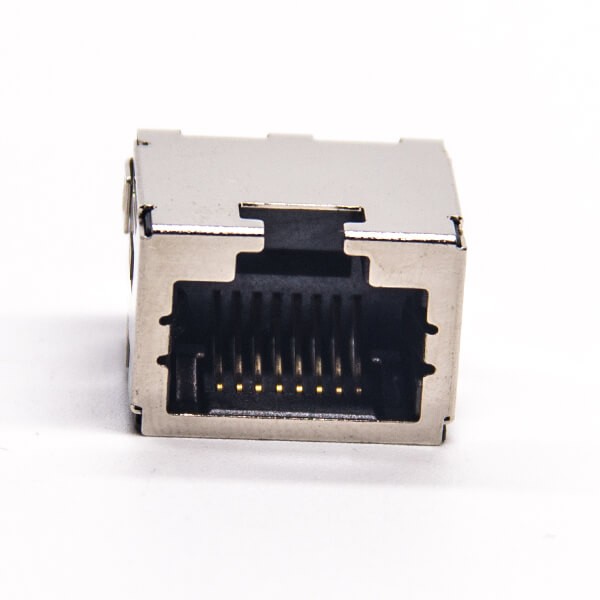 EB-500-7134_4 rj45網口插座屏蔽外殼彎式沉板貼PCB板單端口8p8c