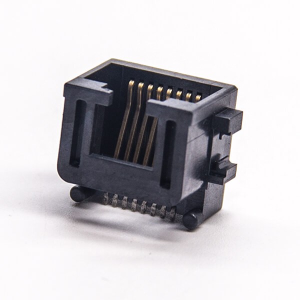 EB-500-7135_2 rj45(8p8c)插座黑色塑膠外殼沉板貼板非屏蔽