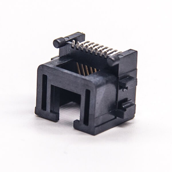 EB-500-7135_4 rj45(8p8c)插座黑色塑膠外殼沉板貼板非屏蔽