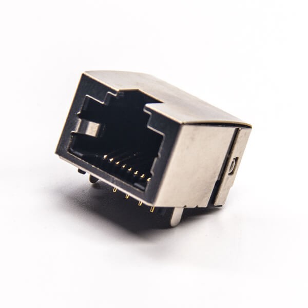 EB-500-7138_2 rj45網(wǎng)口座8p8c彎式半包帶屏蔽插PCB板