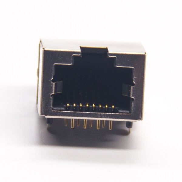 EB-500-7138_4 rj45網(wǎng)口座8p8c彎式半包帶屏蔽插PCB板