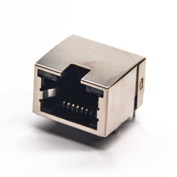 EB-500-7139_1 rj45網絡接口+8p8c彎式母座插PCB板帶燈帶彈片