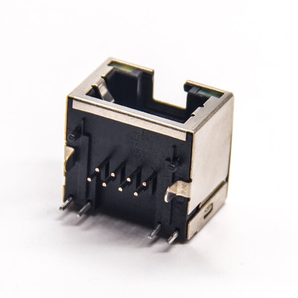 EB-500-7139_2 rj45網絡接口+8p8c彎式母座插PCB板帶燈帶彈片