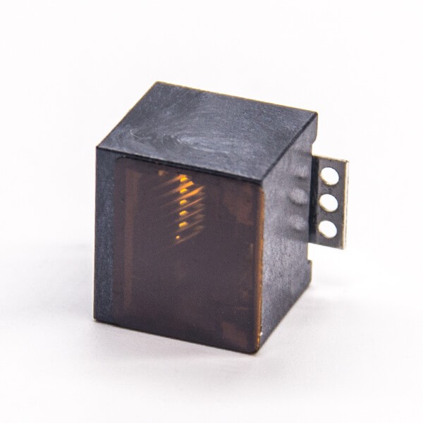 EB-500-7147_1 RJ45插座8p8c180度貼板式接PCB板全塑黑色外殼不帶屏蔽