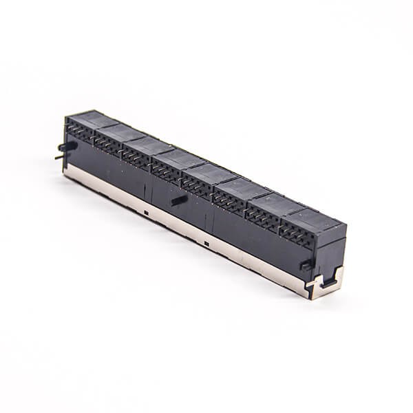 EB-500-7148_4 8口rj45插座全屏蔽以太網連接器彎式插板1*8